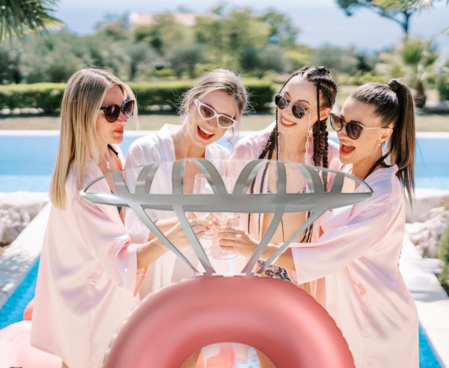 Jasonwell Inflatable Diamond Ring Floatie for Bachelorette Party, Engagement & Bridal Shower Decor, Rose Gold, Pack of 1