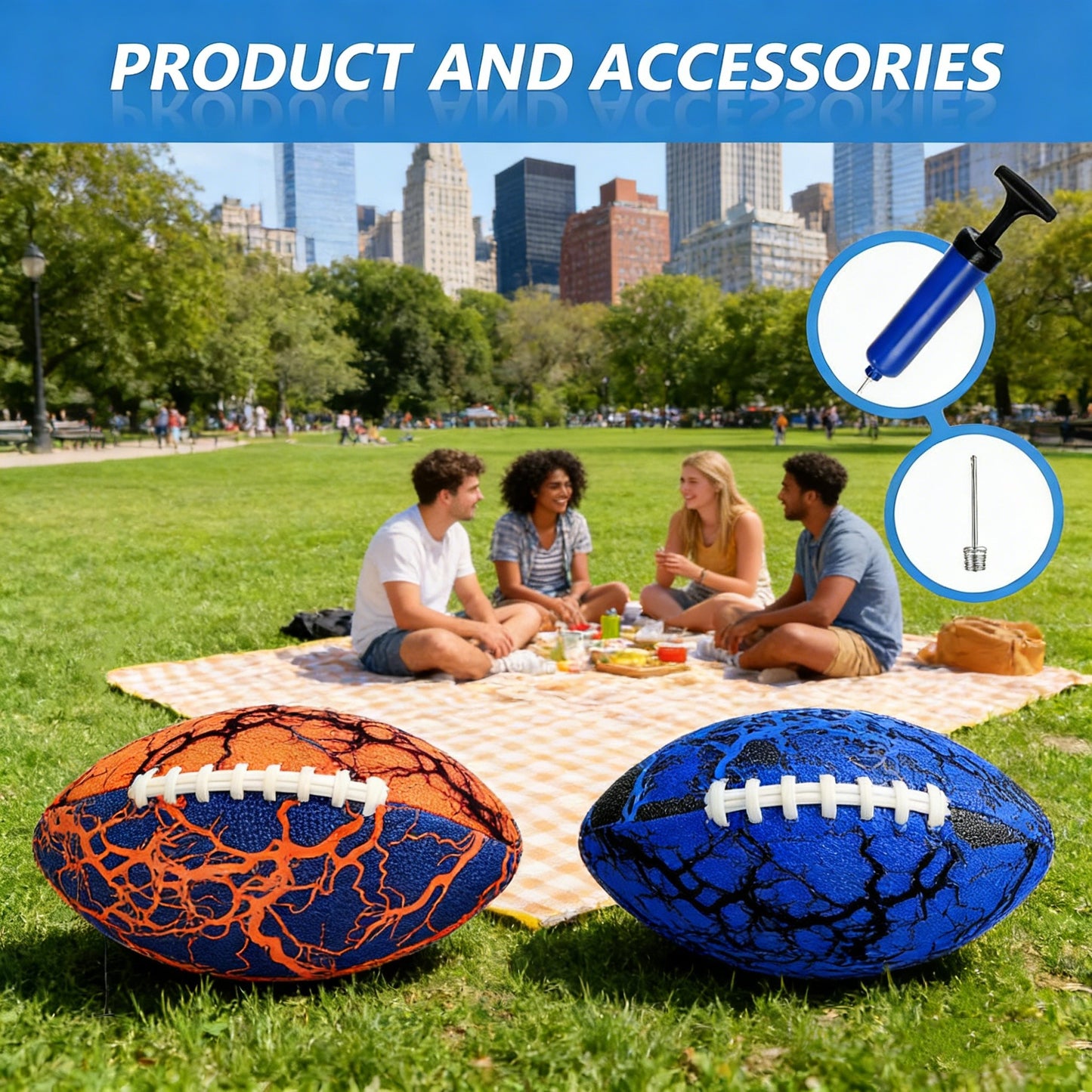 Jasonwell 2-Pack Waterproof Pool Footballs - Durable with Strong Grip for Beach, Lake & Backyard Fun – Great for All Ages!