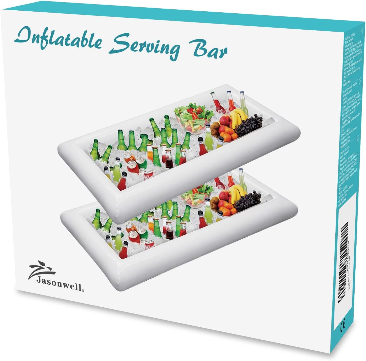 Jasonwell Giant Inflatable Serving Bar & Ice Cooler - Portable Buffet Food & Drink Holder for Parties, BBQ, Picnic & Pool - 2PCS