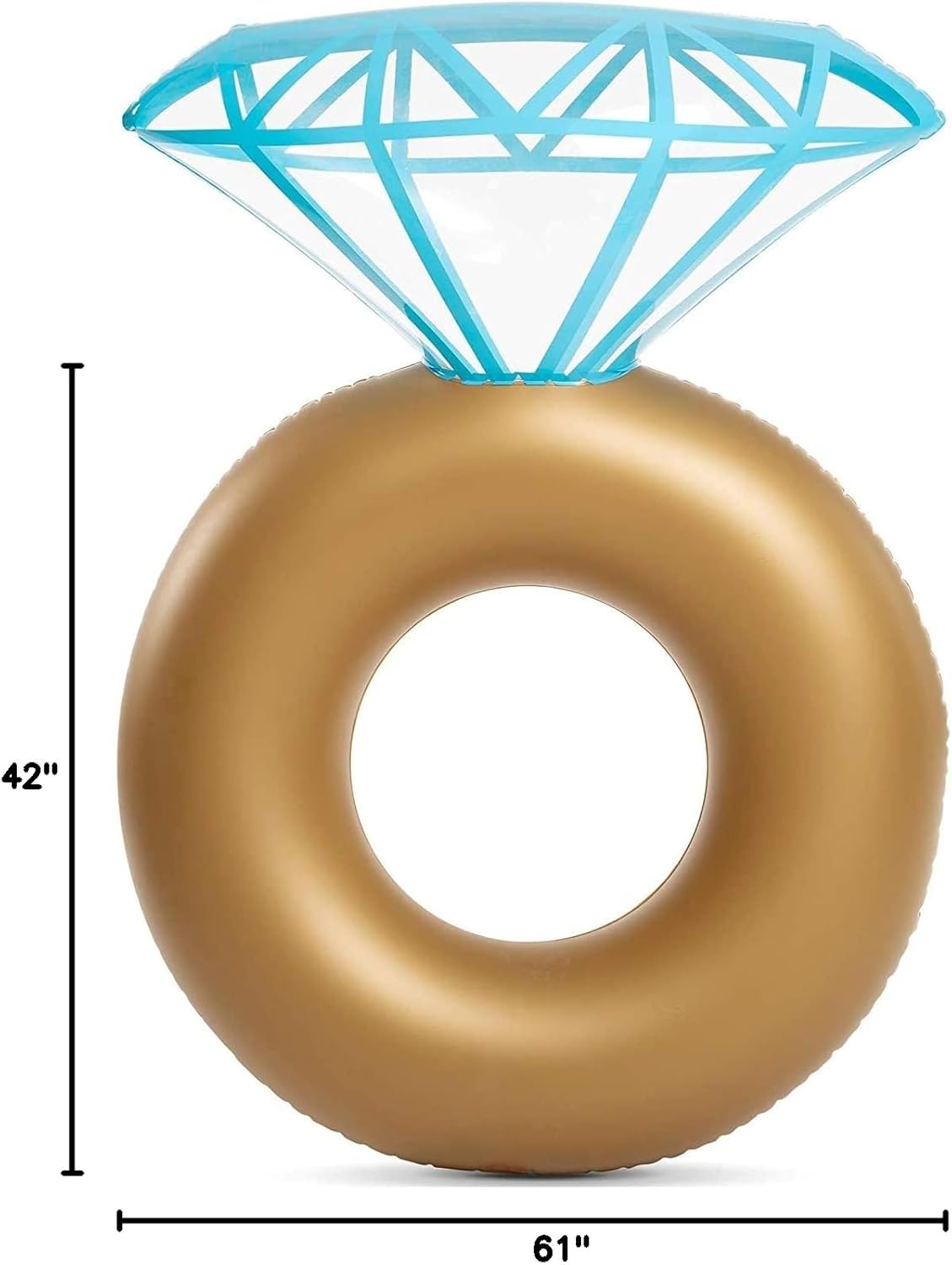 Jasonwell Inflatable Diamond Ring Pool Float - Gold Engagement Ring Float for Bachelorette Parties & Outdoor Water Lounging