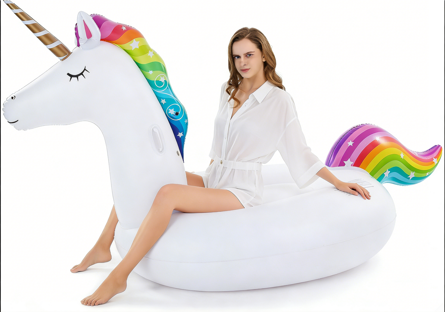 HeyGo 102" x 43" x 55" Unicorn Pool Float - Large Inflatable Ride-On Raft with Fast Valves for Kids & Adults, Perfect for Beach Parties!