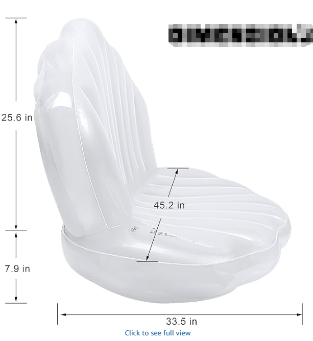 Jasonwell Inflatable Seashell Pool Float, Giant Clam Toy with Pearl Ball for Kids' Birthday, Summer Beach & Mermaid Party (White)