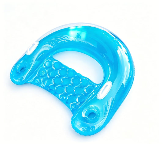 HeyGo Blue U-Shaped Adult Pool Float with Armrests & Cup Holders | 45x34 in Floating Lounge Chair for Beach & Summer Water Fun