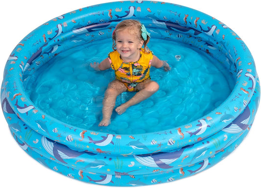 Jasonwell 48"X12" Inflatable Kiddie Pool for Toddlers, Round Blow-up Swimming Pool with Cushioned Floor, Ball Pit Toys for Kids Ages 2-5, Blue