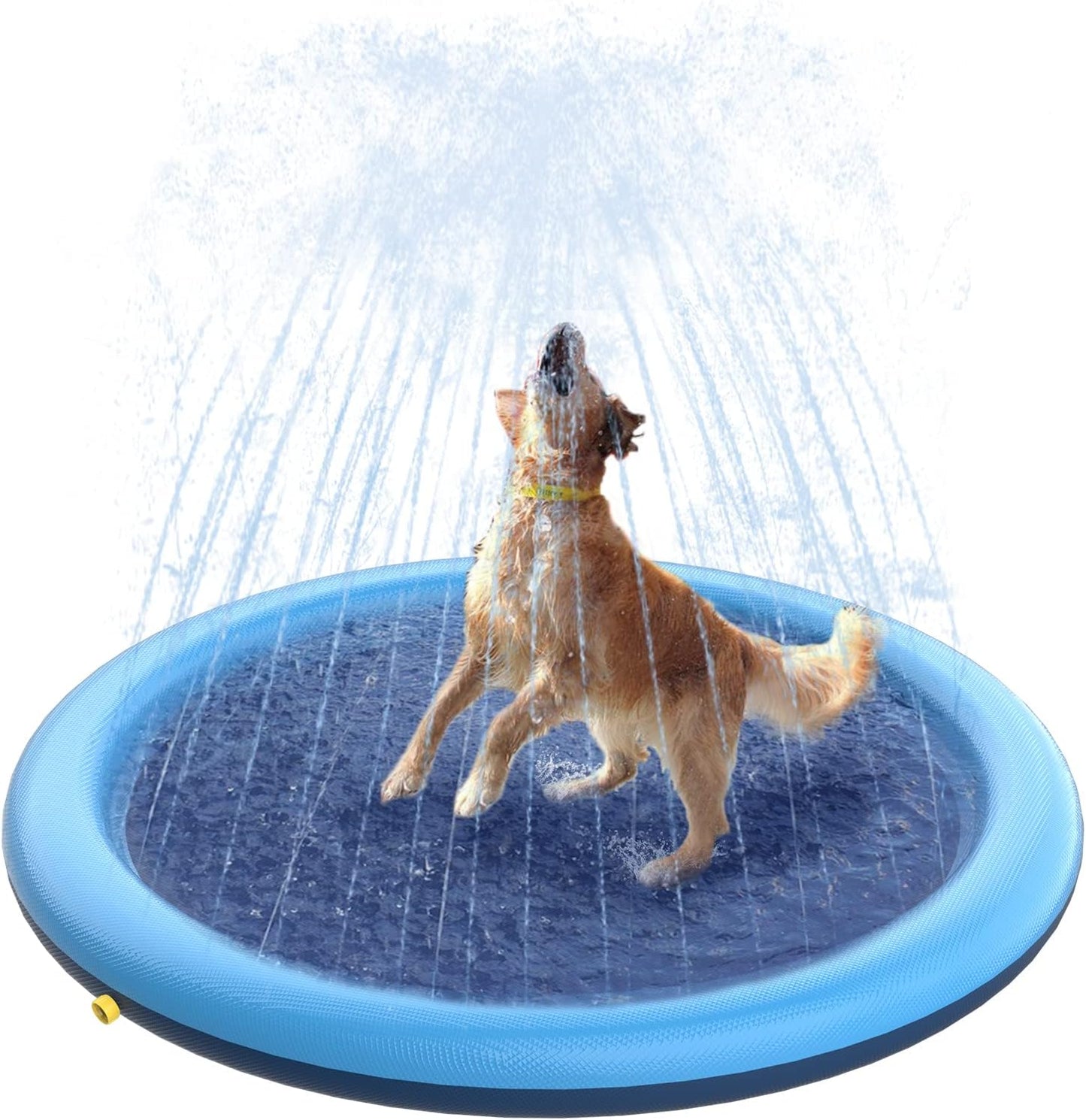 Jasonwell 59" Splash Pad for Dogs & Kids: Durable Anti-Slip Sprinkler Pool, Outdoor Water Play Mat & Summer Toy for Large Dogs