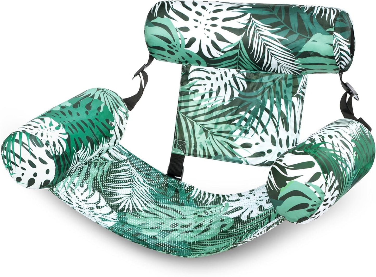 HeyGo Green Plant Pattern Adult Pool Float - Cloth-Covered Lounge Chair | 46x33 in for Summer Water Parties & Beach