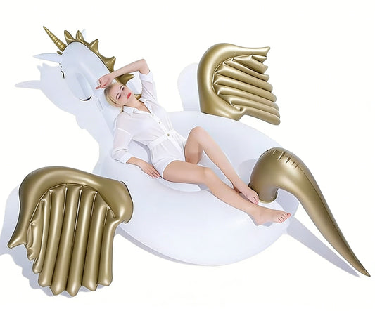 HeyGo 110'' x 73'' x 47'' Giant Inflatable Pegasus Pool Float with Fast Valves – Summer Lounge Raft for Adults, Ideal for Outdoor Parties!