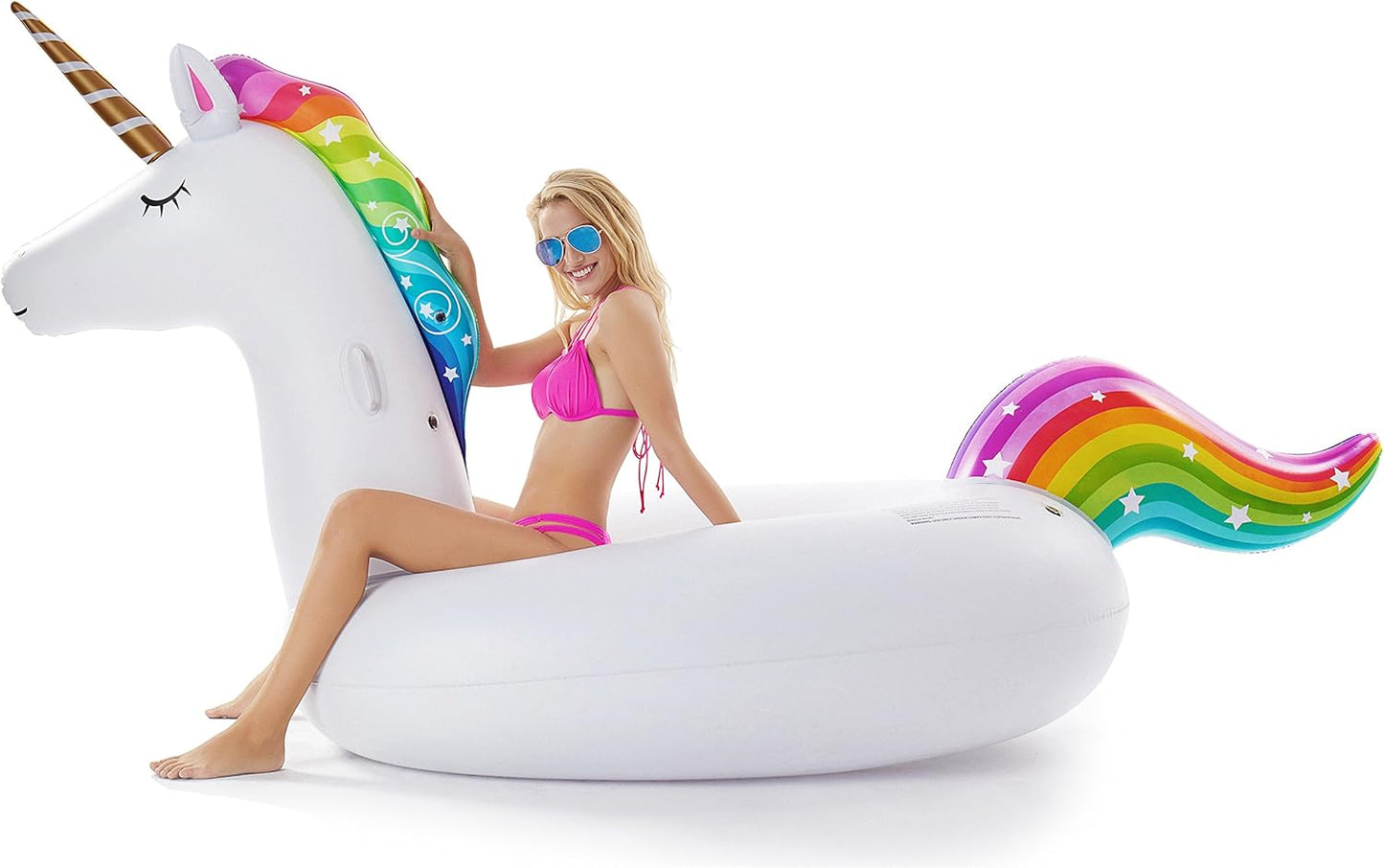 Jasonwell Giant Inflatable Unicorn Pool Float - Ride-On Summer Raft with Fast Valves - Fun for Kids & Adults at Beach and Pool Parties!