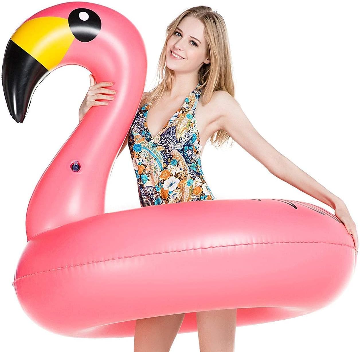 Jasonwell Giant Inflatable Flamingo Pool Float - Pink Party Tube with Fast Valves for Summer Beach & Pool Fun for Adults & Kids