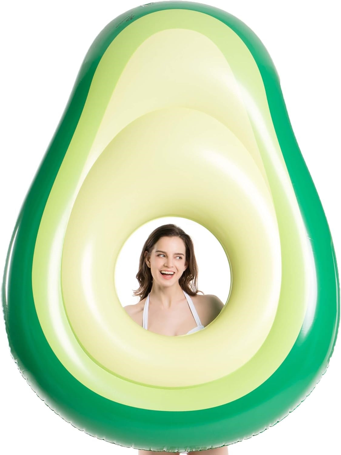 HeyGo 65*51'' Inflatable Avocado Pool Float with Ball - Fun Summer Beach Lounge Raft for Adults, Perfect Water Party Toy!