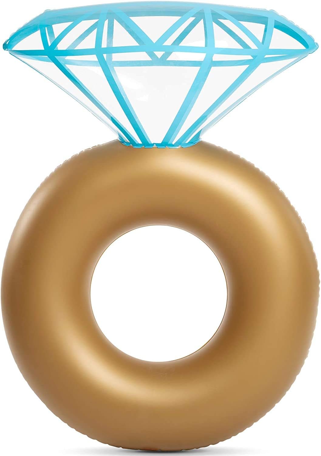 HeyGo 43" x 32" Inflatable Diamond Ring Pool Float - Gold Engagement Ring for Bachelorette Parties & Summer Water Fun!