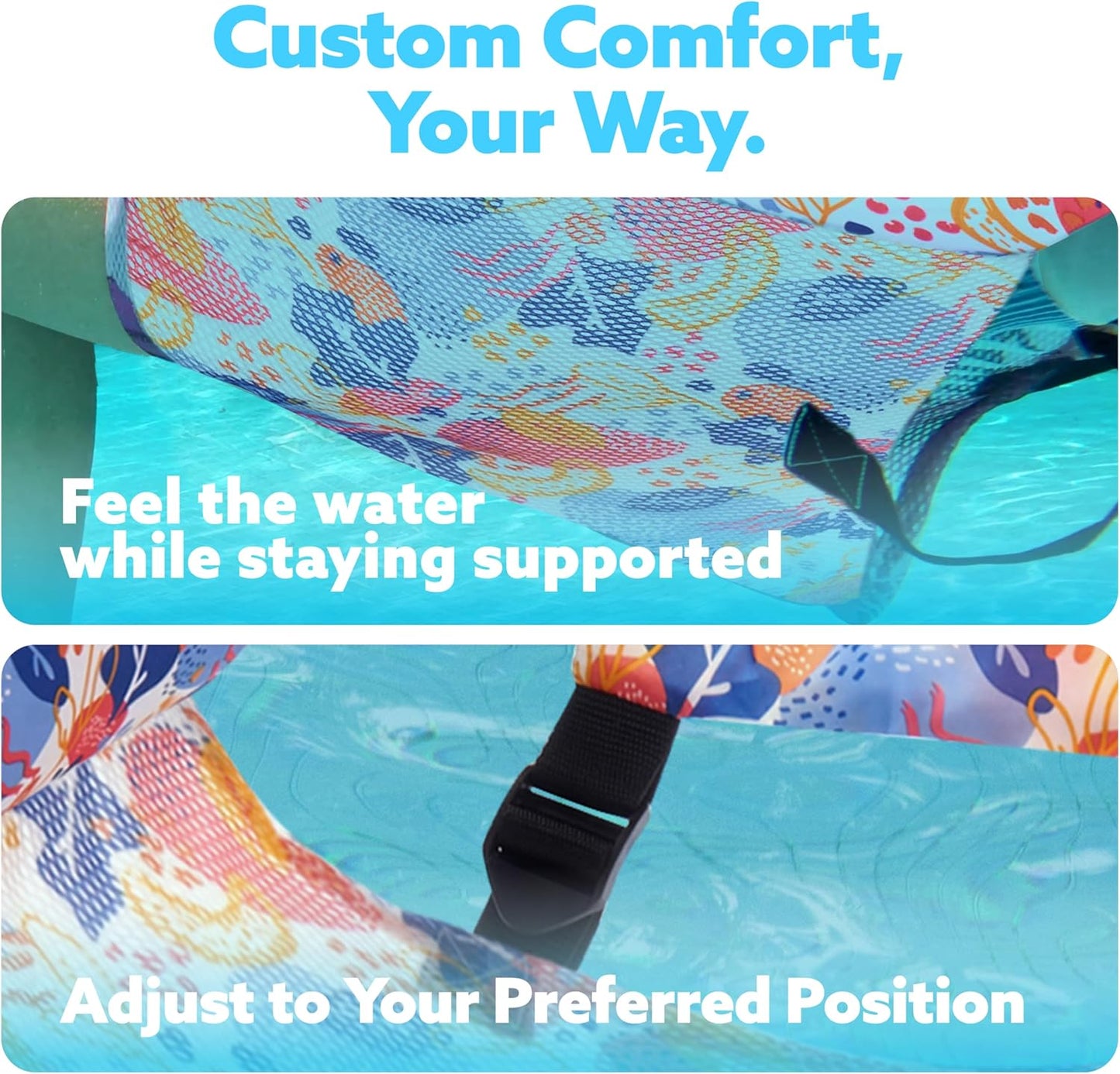 Jasonwell 2-Pack Inflatable Pool Lounge Chairs for Adults, Heavy Duty Floating Noodles, Large Multicolor, Beach & Lake Fun