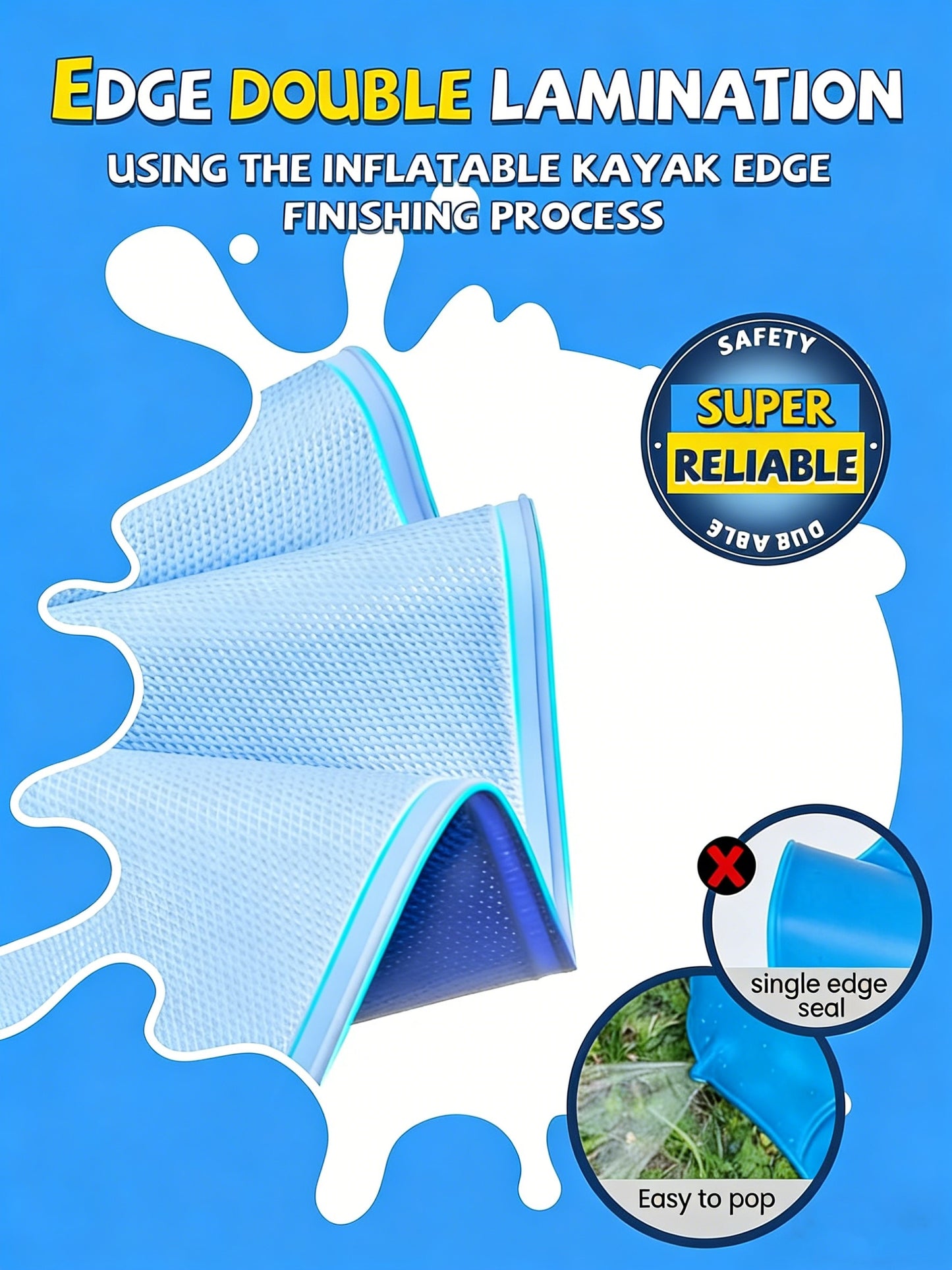 Jasonwell Non-Slip Splash Pad for Kids & Dogs, 97" Thickened Sprinkler Pool, Outdoor Water Toy for Children & Pets, Blue