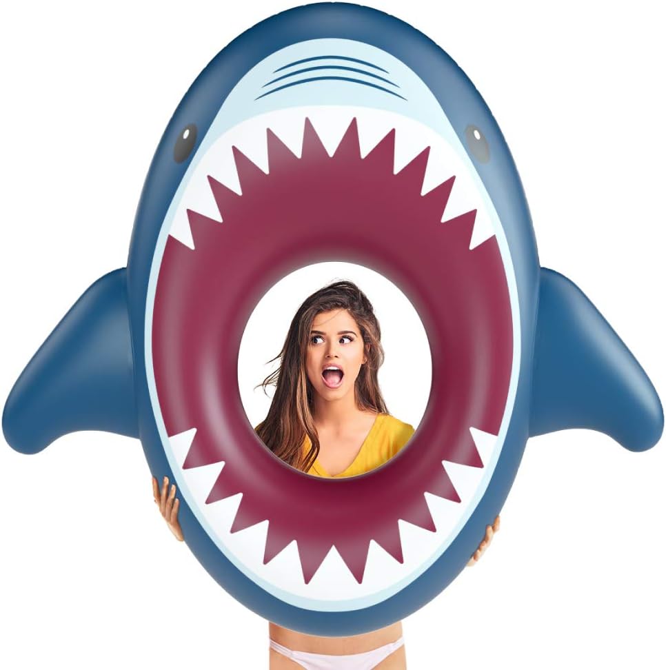 Jasonwell Inflatable Shark Pool Float - Large Ride-On Summer Tube for Water Fun at Beach & Pool Parties - Great for Kids & Adults!