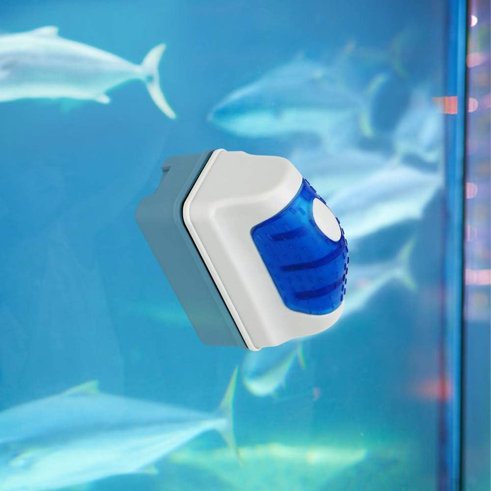 Jasonwell Magnetic Aquarium Glass Cleaner – Floating Algae Scrubber Fish Tank Brush (Small Size)