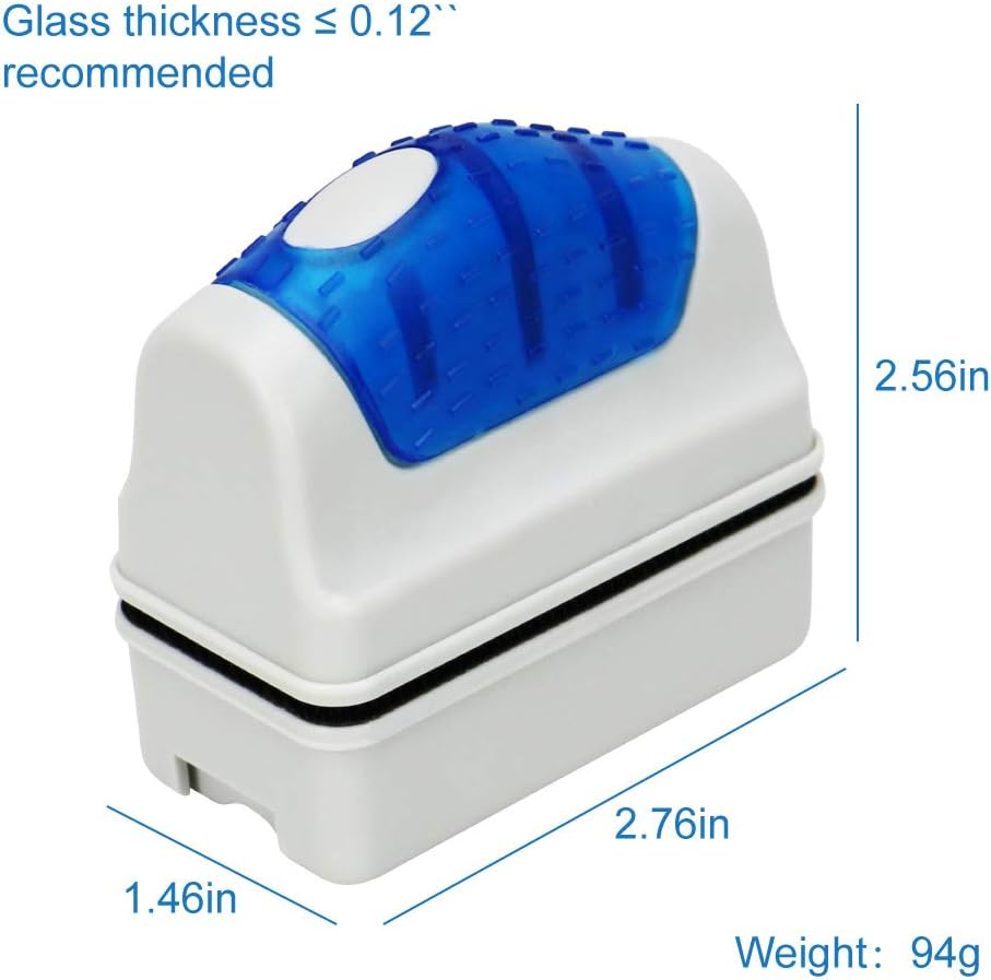 Jasonwell Magnetic Aquarium Glass Cleaner – Floating Algae Scrubber Fish Tank Brush (Small Size)