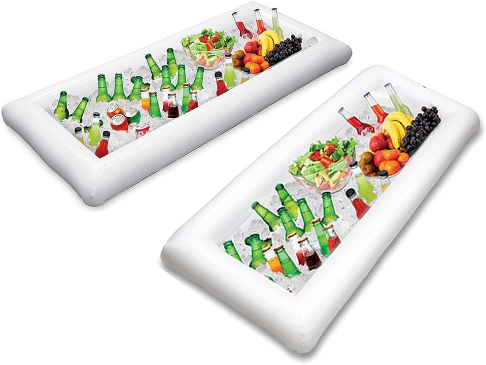 Jasonwell Giant Inflatable Serving Bar & Ice Cooler - Portable Buffet Food & Drink Holder for Parties, BBQ, Picnic & Pool - 2PCS