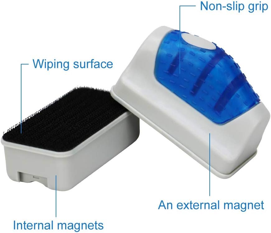 Jasonwell Magnetic Aquarium Glass Cleaner – Floating Algae Scrubber Fish Tank Brush (Small Size)