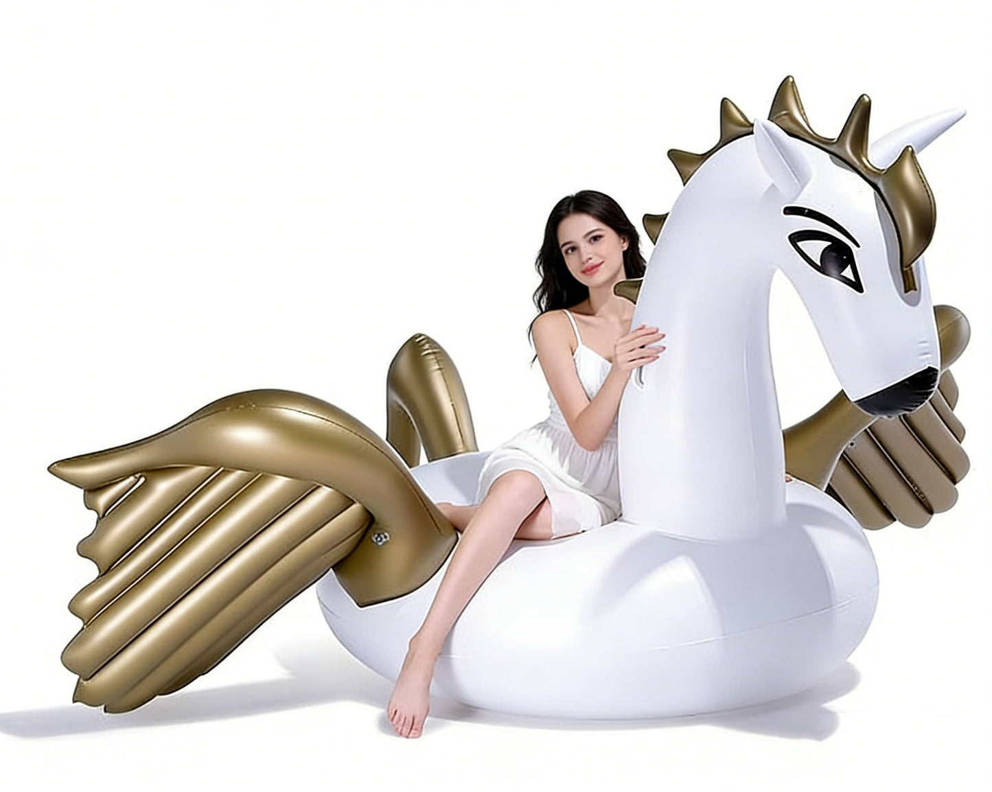 HeyGo 110'' x 73'' x 47'' Giant Inflatable Pegasus Pool Float with Fast Valves – Summer Lounge Raft for Adults, Ideal for Outdoor Parties!