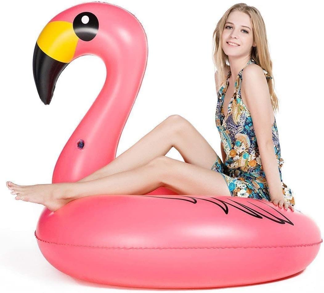 Jasonwell Giant Inflatable Flamingo Pool Float - Pink Party Tube with Fast Valves for Summer Beach & Pool Fun for Adults & Kids