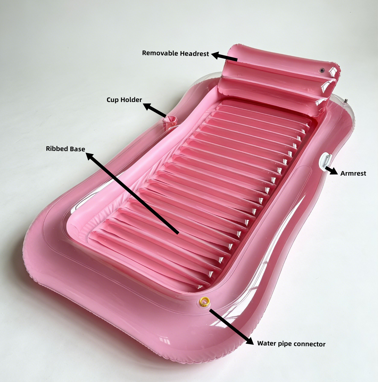 HeyGo PINK 84x58in Transparent Powder Spray Pool & Lounge Chair, Portable Bathtub for Pets & Outdoor Water Fun