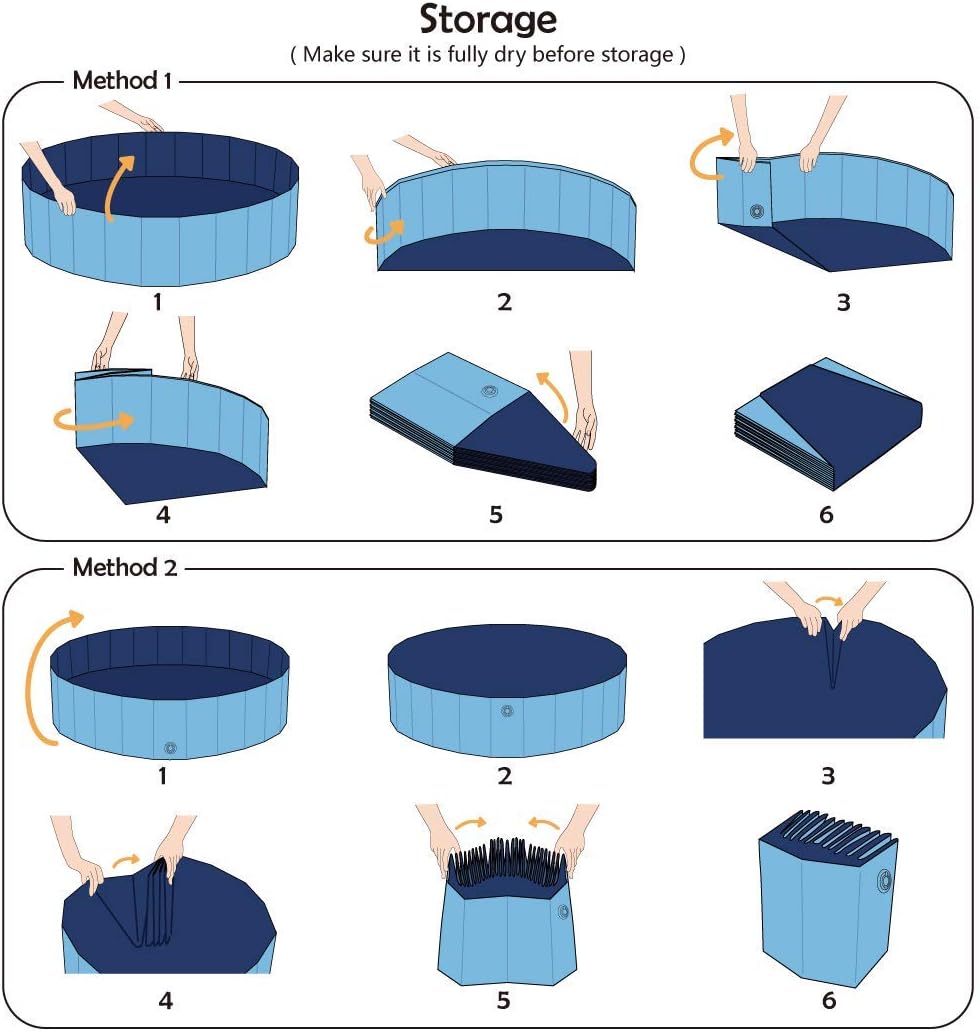Jasonwell Foldable Pet Pool - Collapsible Dog Bath & Wading Tub for All-Size Dogs & Kids - 48" - Mdf Wood Gray