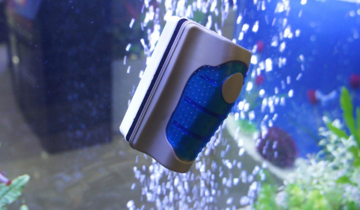 Jasonwell Magnetic Aquarium Glass Cleaner – Floating Algae Scrubber Fish Tank Brush (Small Size)