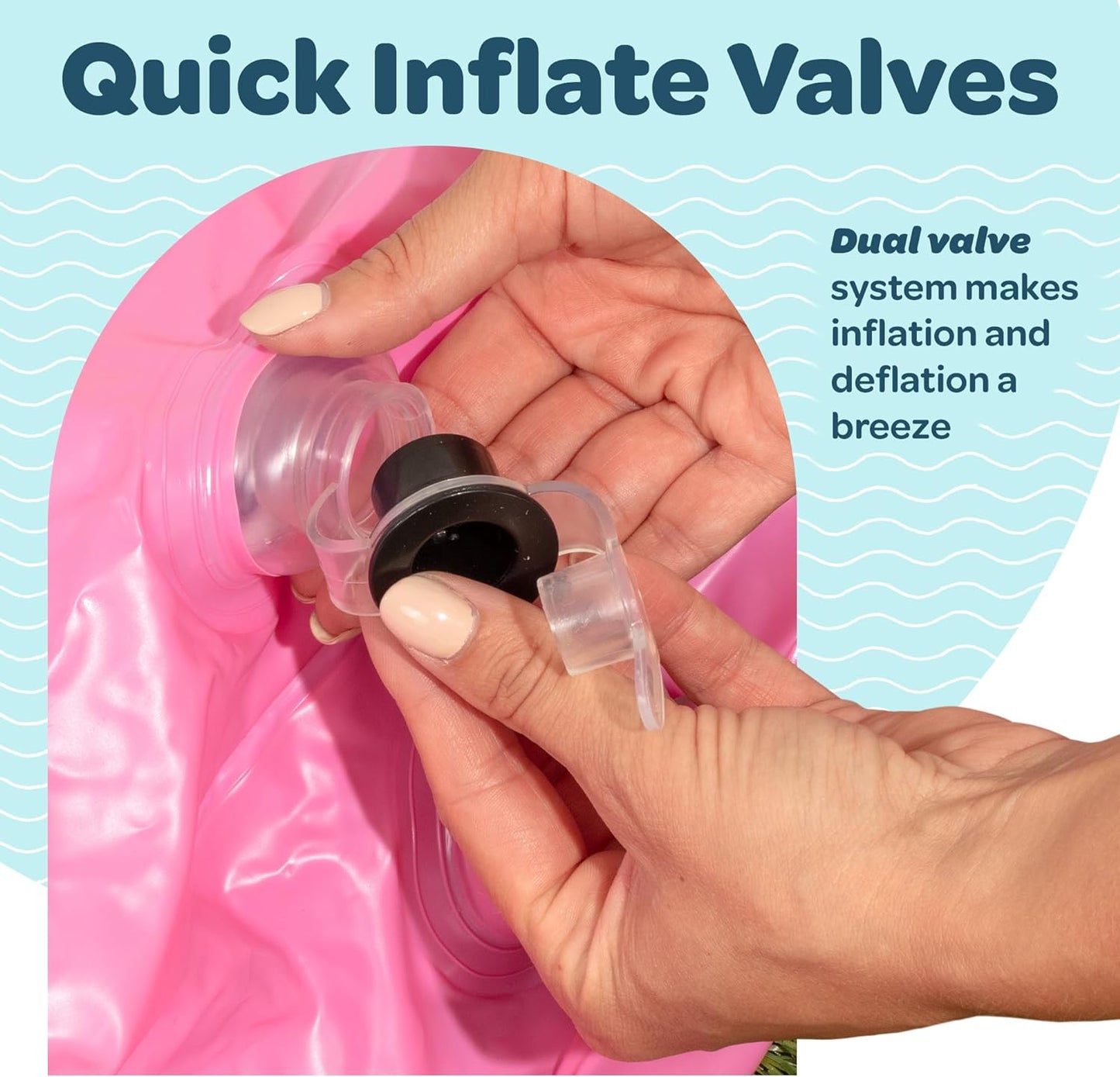 Jasonwell 2-in-1 Inflatable Kiddie Pool 65"x39"x10", Soft Cushioned Floor, Handles, Drain, Shallow Rectangular Pool for Kids 2+, Playful Pink