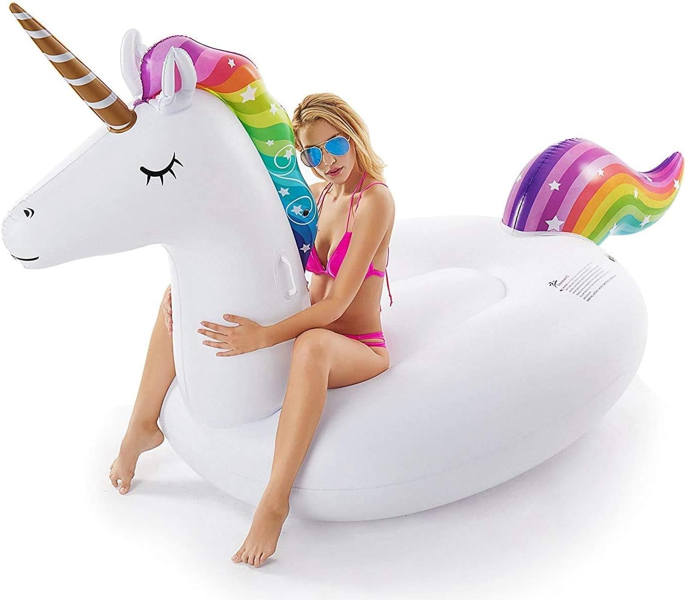 Jasonwell Giant Inflatable Unicorn Pool Float - Ride-On Summer Raft with Fast Valves - Fun for Kids & Adults at Beach and Pool Parties!