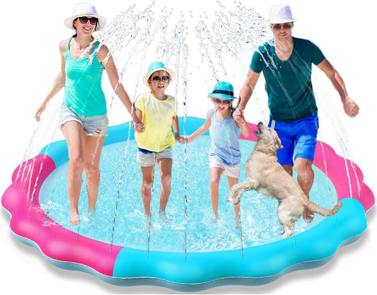 Jasonwell Kids & Dog Splash Pad – Non-Slip Sprinkler Pool for Toddlers, Kids, Small to Large Dogs, Durable Outdoor Water Toys for Backyard Fun