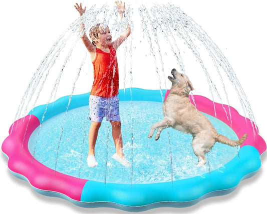 Jasonwell Non-Slip Kids & Dog Splash Pad – Durable Sprinkler Pool for Toddlers, Kids, Small to Large Dogs, Summer Outdoor Water Toys for Backyard Fun