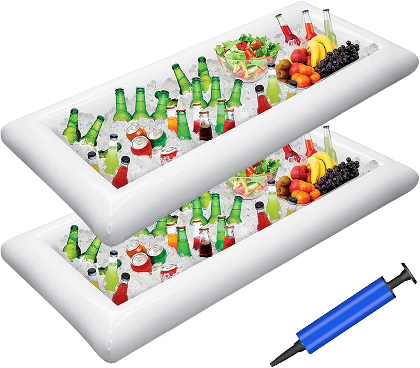 Jasonwell Giant Inflatable Serving Bar & Ice Cooler - Portable Buffet Food & Drink Holder for Parties, BBQ, Picnic & Pool - 2PCS