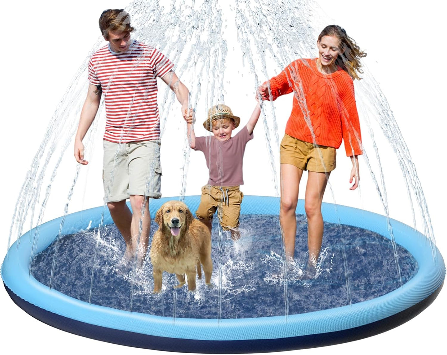 Jasonwell Non-Slip Kids & Dog Splash Pad – Durable Sprinkler Pool for Toddlers, Kids, Small to Large Dogs, Outdoor Water Toys for Backyard Fun