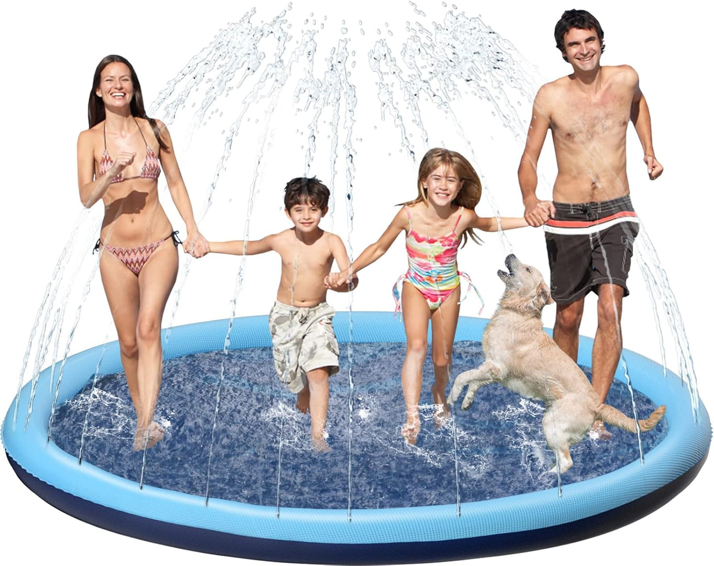 Jasonwell Non-Slip Kids & Dog Splash Pad – Durable Sprinkler Pool for Toddlers, Kids, Small to Large Dogs, Summer Outdoor Water Toys for Backyard