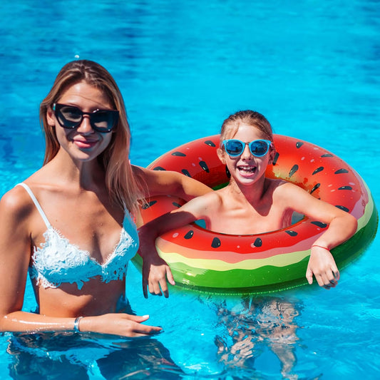 Jasonwell 2-Pack Inflatable Pool Floats – Fruit Swim Rings (Watermelon & Kiwi) for Kids & Adults, Pool Party, Lake, & Beach Fun