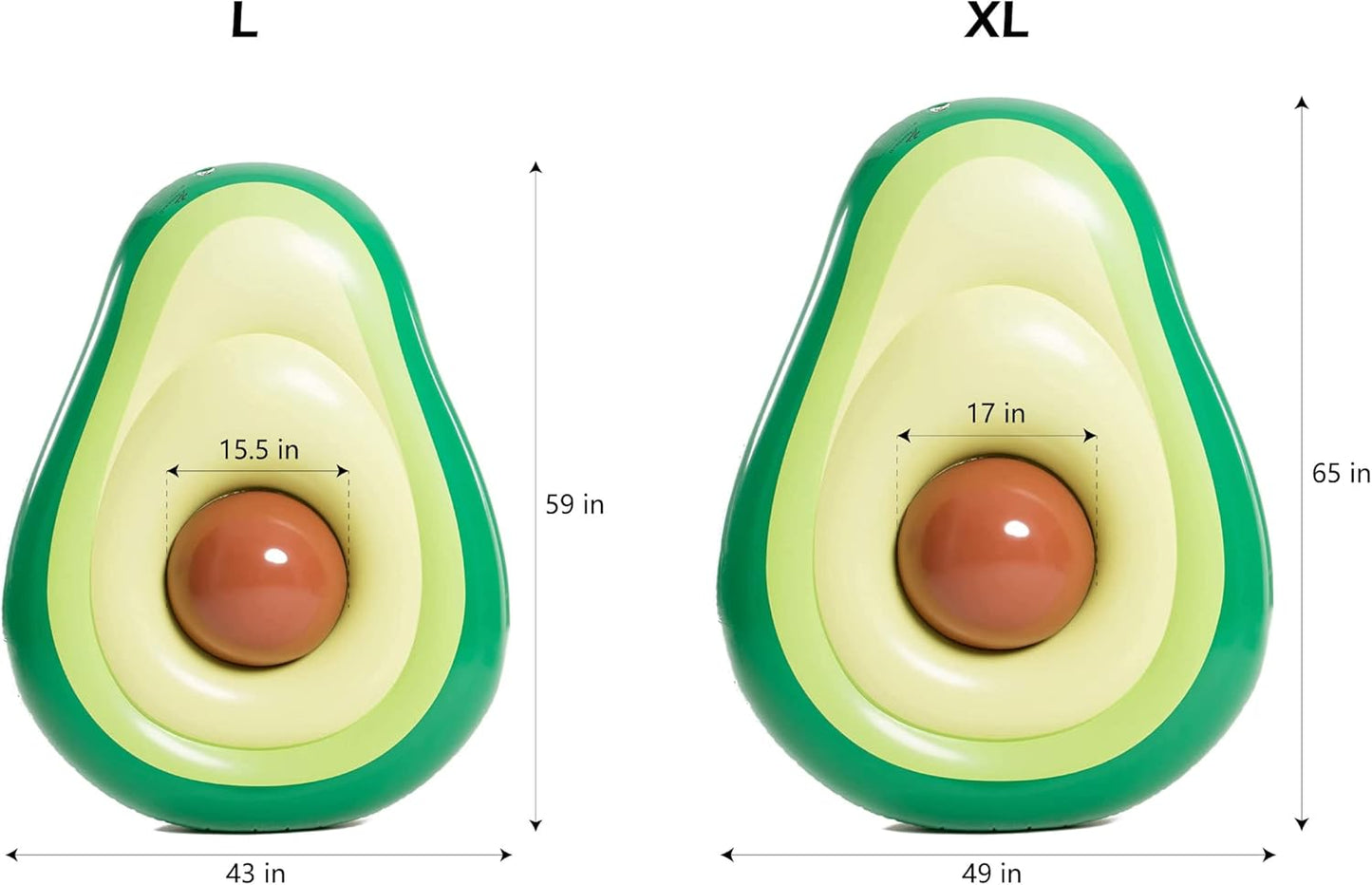 Jasonwell Inflatable Avocado Pool Float with Ball, Large Blow Up Summer Beach Lounge Raft for Adults - Fun Water Party Toy