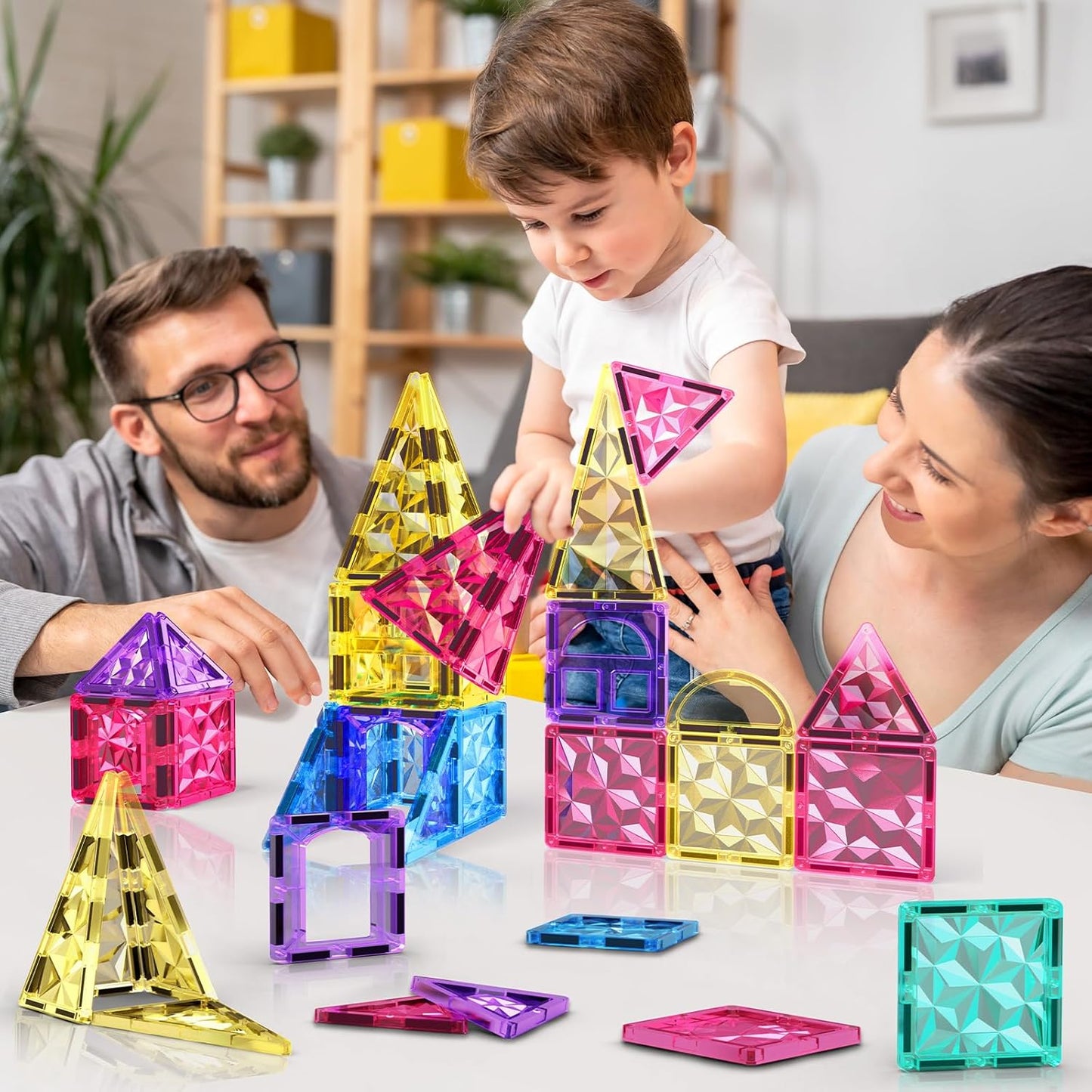 Jasonwell 110PCS Magnetic Tiles Building Set - 3D STEM Toys for Kids Age 3-9, Educational Gift for Toddlers & Preschoolers