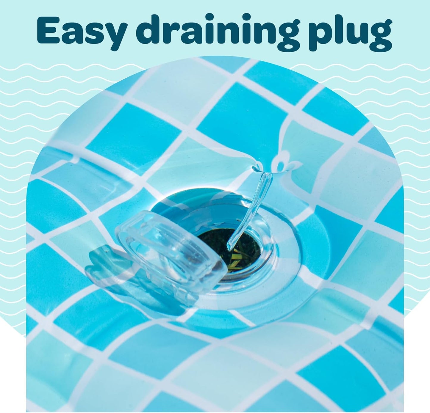 Jasonwell 2-in-1 Inflatable Kiddie Pool 65"x39"x10", Soft Cushioned Floor, Handles & Drain, Shallow Rectangular Pool for Kids 2+, Blue