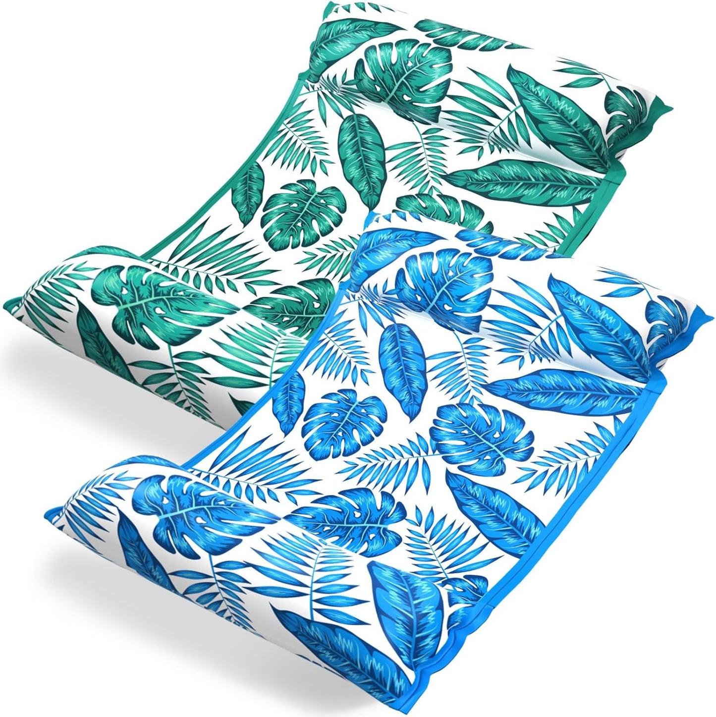 Jasonwell 2-Pack Water Hammock Pool Floats – 4-in-1 Fabric Inflatable Lounge, Saddle, Drifter for Adults, Pool, Lake, Beach Rafts