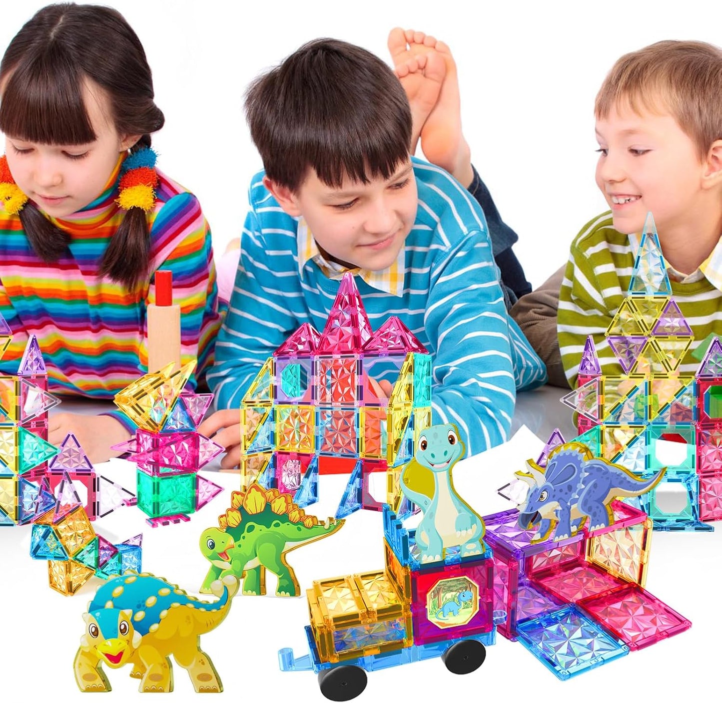 Jasonwell 110PCS Magnetic Tiles Building Blocks Set – Educational STEM Construction Kit for Kids 3-9 Years - 57pcs set