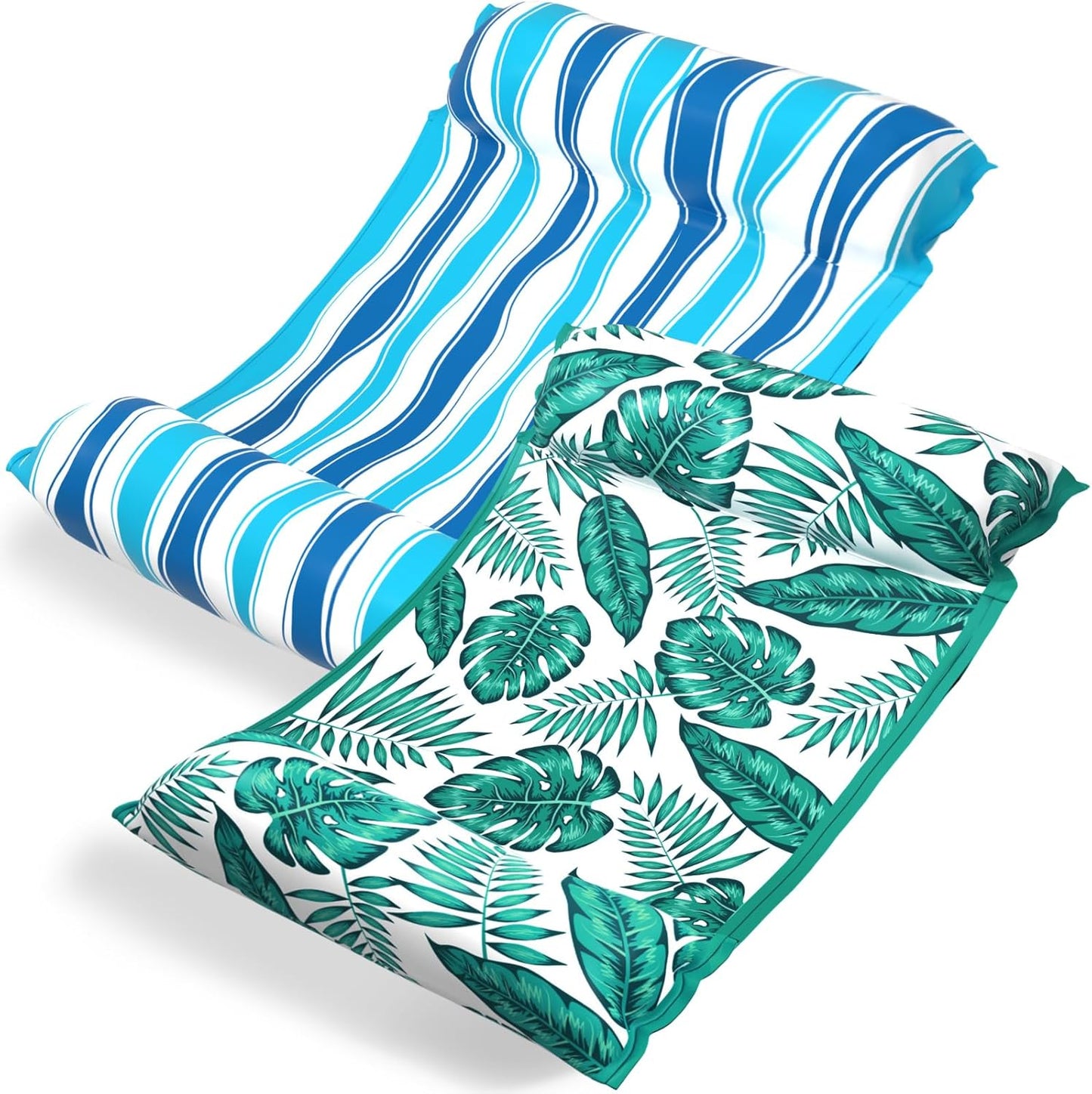 Jasonwell 2-Pack Water Hammock Pool Floats – 4-in-1 Fabric Inflatable Lounge, Saddle, Drifter for Adults, Pool, Lake, Beach