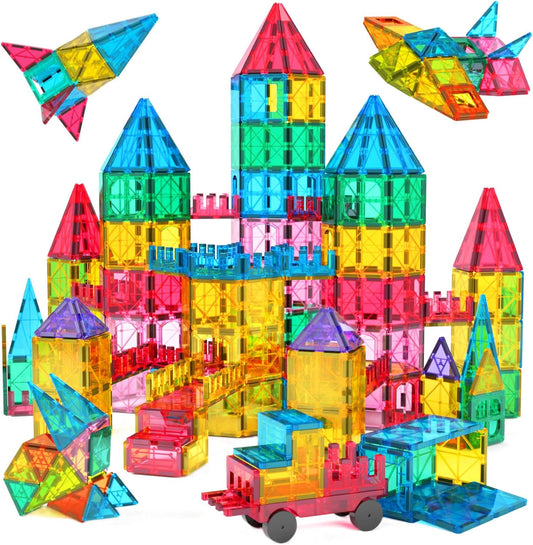 Jasonwell 65pcs Magnetic Tiles Building Blocks Set – STEM Construction Kit for Boys & Girls, Educational Toy for Toddlers & Kids (3-10+ Years)