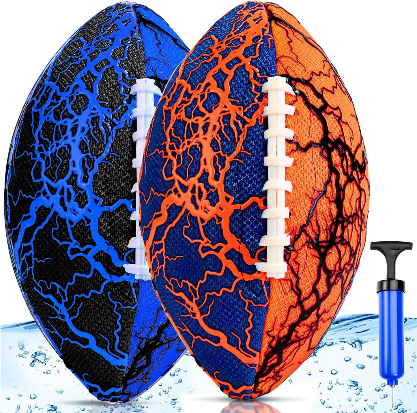 Jasonwell 2-Pack Waterproof Pool Footballs - Strong Grip, Durable Fun for Beach, Lake & Backyard Play – Kids to Adults