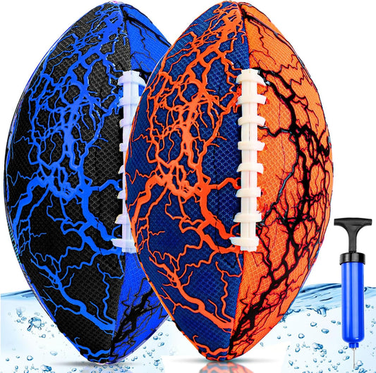 Jasonwell 2-Pack Waterproof Pool Footballs - Strong Grip, Durable Fun for Beach, Lake & Backyard Play – Kids to Adults