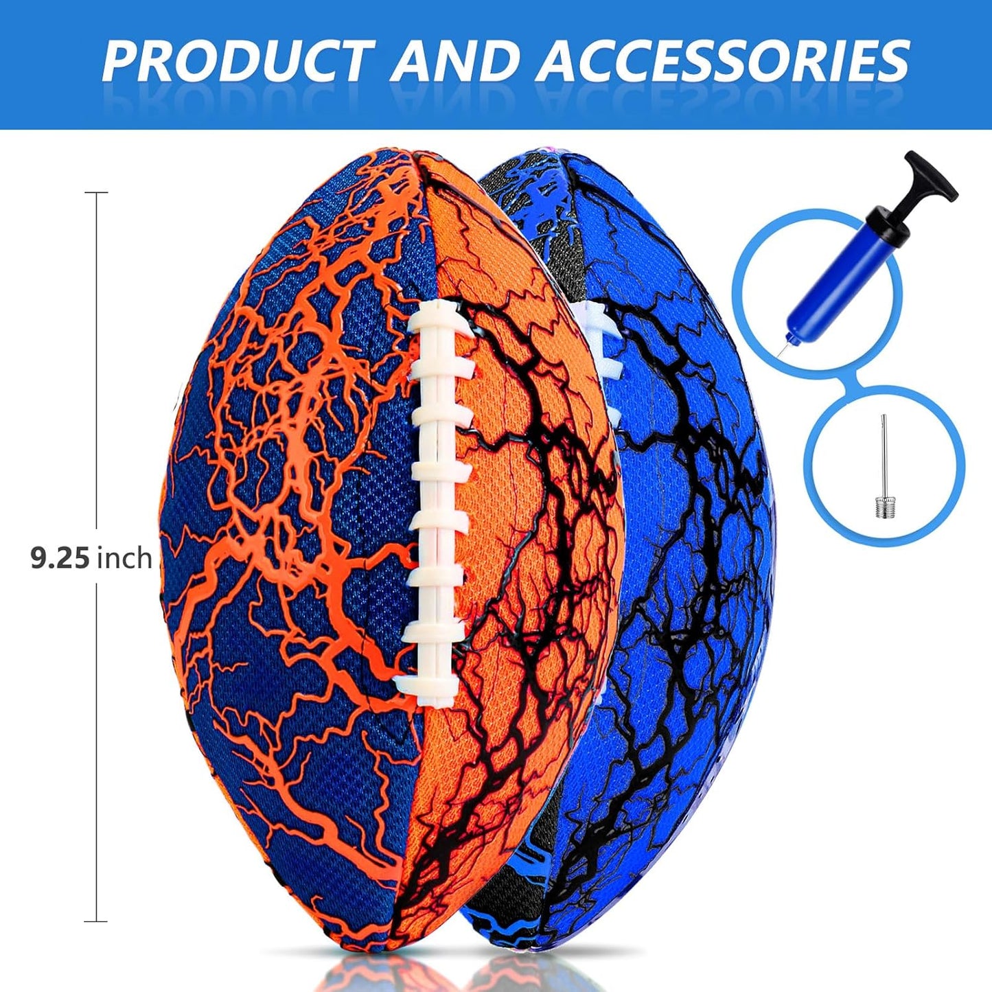 Jasonwell 2-Pack Waterproof Pool Footballs - Strong Grip, Durable Fun for Beach, Lake & Backyard Play – Kids to Adults