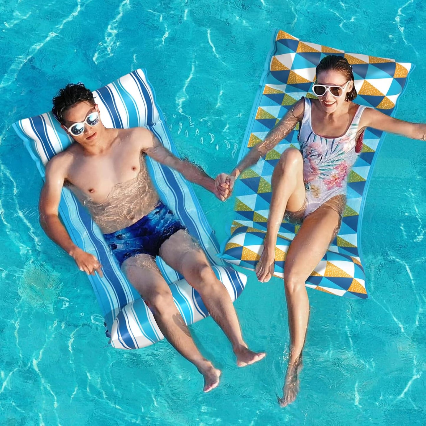 Jasonwell Water Hammock Pool Float – 4-in-1 Fabric Inflatable Lounge Chair, Drifter, Saddle for Adults, Beach & Pool Raft