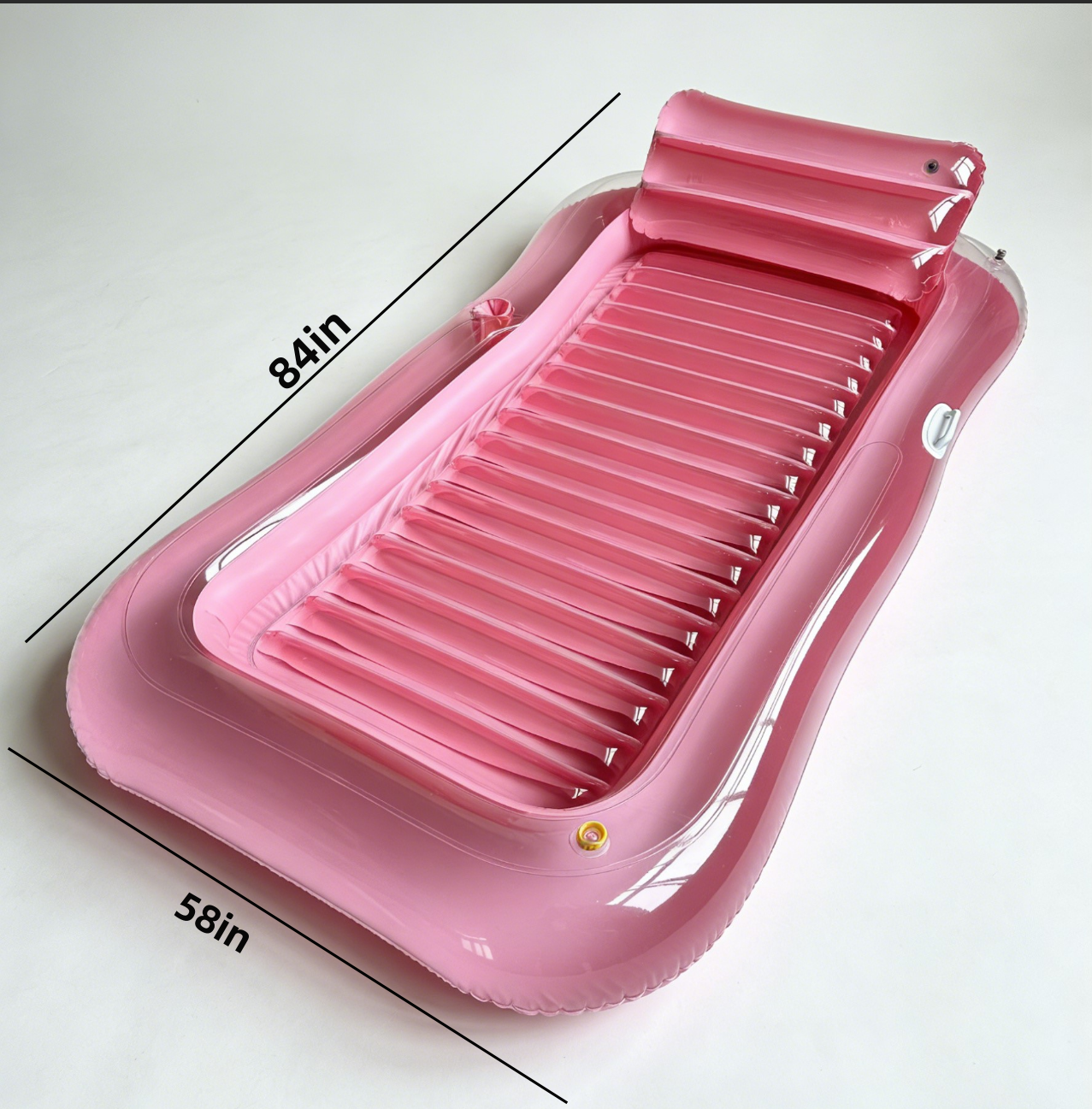 HeyGo PINK 84x58in Transparent Powder Spray Pool & Lounge Chair, Portable Bathtub for Pets & Outdoor Water Fun