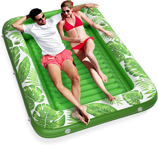 Jasonwell 4‑in‑1 Inflatable Tanning Lounger — Sun Tan Tub & Pool Raft, Water‑Filled Mat/Pad for Adults & Kids (XXL) - Green